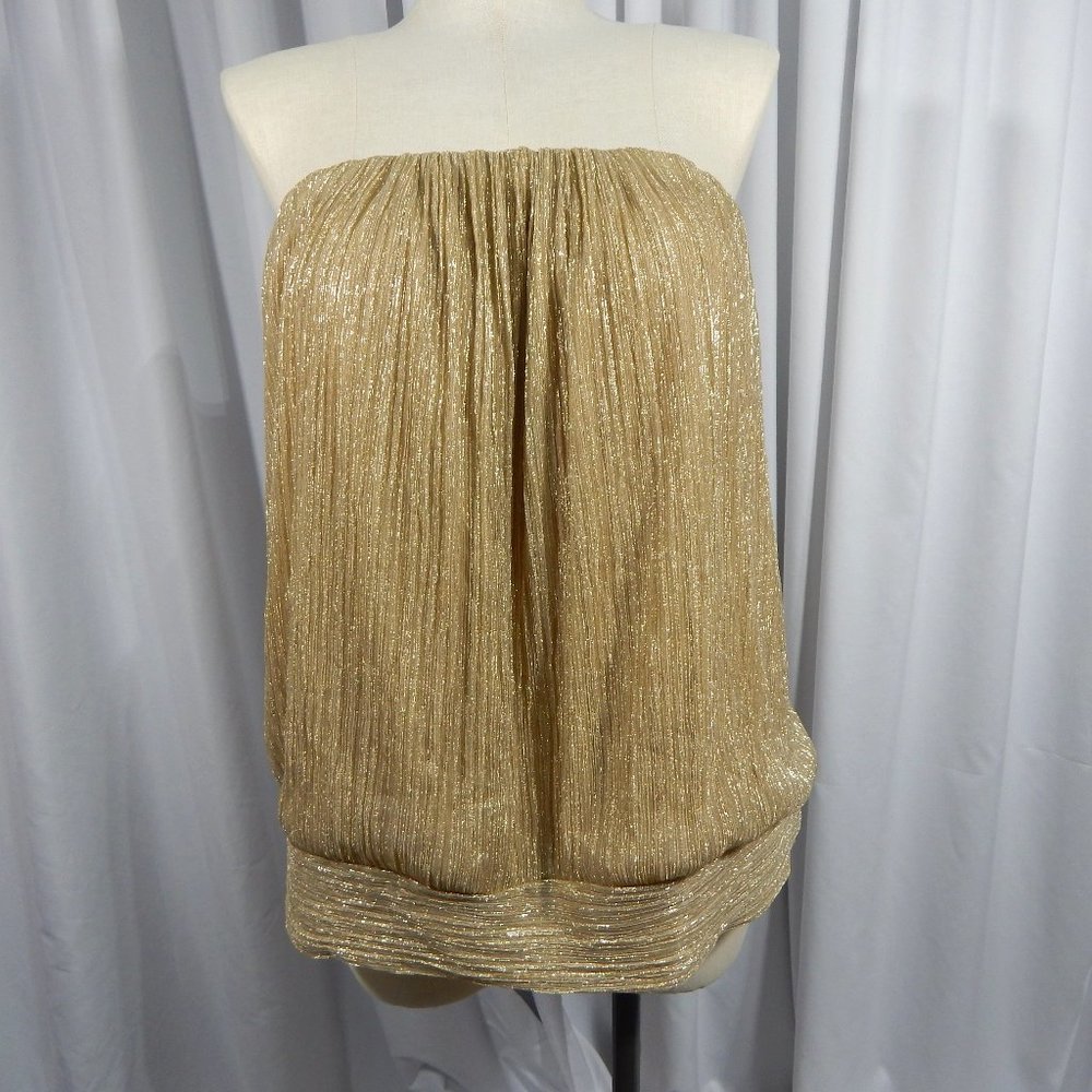 NWT Gold Spaghetti Strap Bandeau Blouse ~ 22/24